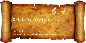 Orbán Alvina névjegykártya